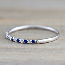 Blues, Sterling, Blue Sapphire, 925 sterling silver