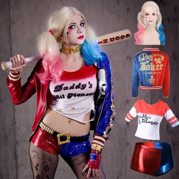 Frauen Cosplay Kostüme Sets für Halloween Party Karneval Cosplay S OPM Halloween-Kostüm für Erwachsene Harley Quinn Suicide Squad Sets