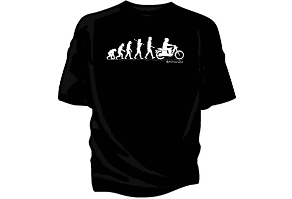 Triumph Bonneville 650 classic motorcycle t-shirt Evolution of Man