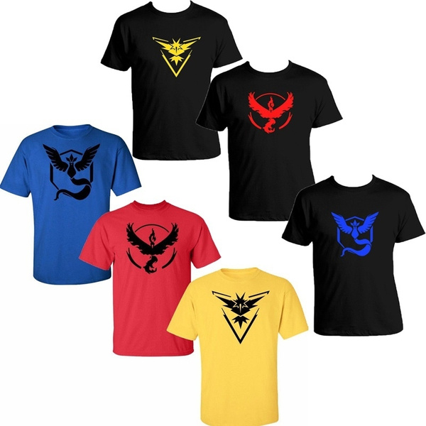 Men S Women S Unisex Pokemon Go T Shirt Team Valor Team Mystic Team Instinct Printing T Shirts Summer Plus Size Pokemon Go Couple T Shirts Tops Tees Wish - team instinct shirt roblox