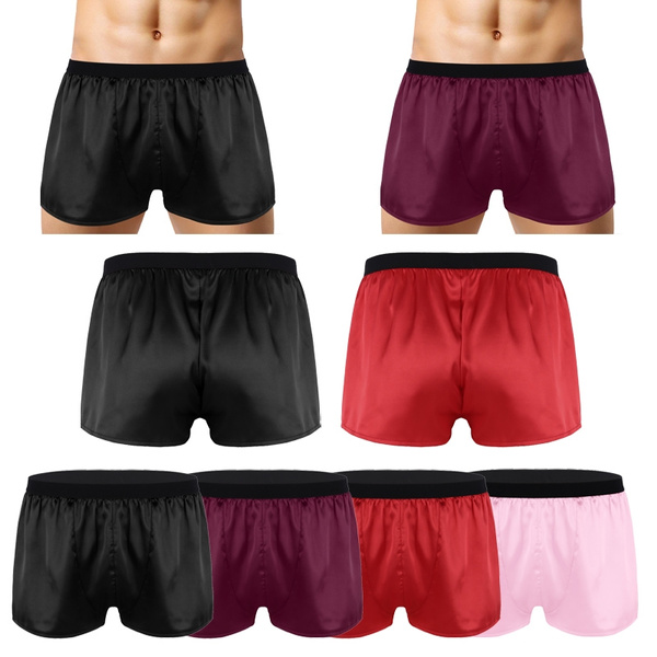 Boxer Shorts Mens Underwear Trunks Satin Silk Underwear Boxers for Male  Sleepwear Underpants