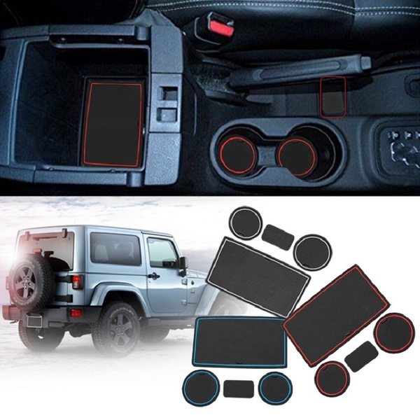 Anti-Slip Door Groove Mat Gate Slot Car Mats for Jeep Wrangler