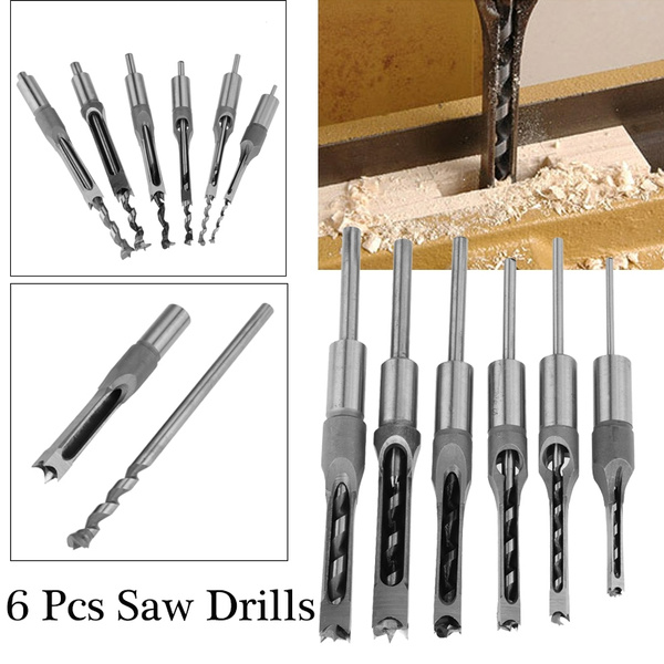 6Pcs hole Saw Auger Drill Bit Mortising Chisel Woodworking Tool Wish