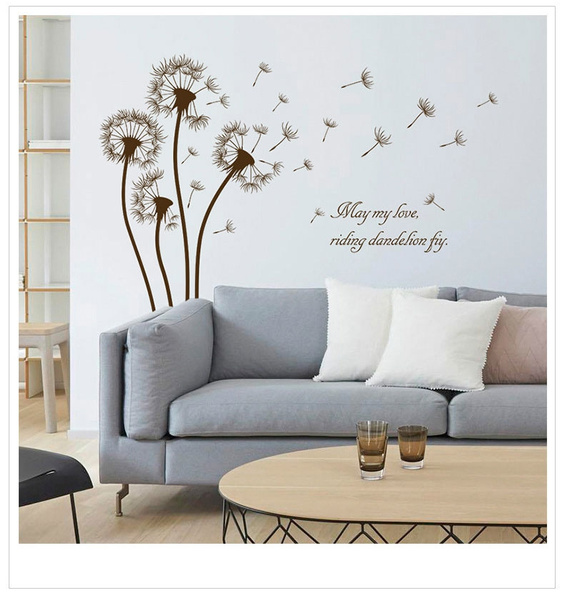 Dandelion Wall Sticker Living Room Bedroom Home Decor Pvc Wish - Wall Stickers For Living Room Home Decor