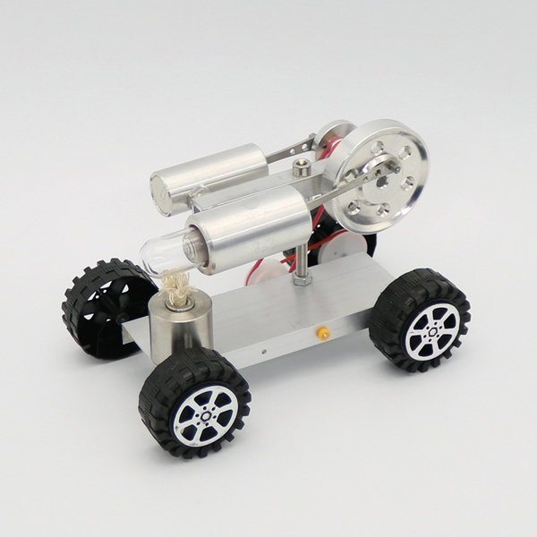 Mini Hot Air Stirling Engine Motor Model Educational Toy Car Kits 