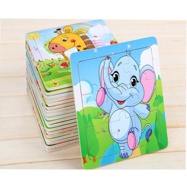 9 Wooden Children Early Education Jigsaw Puzzle Baby Wooden Cartoon ...