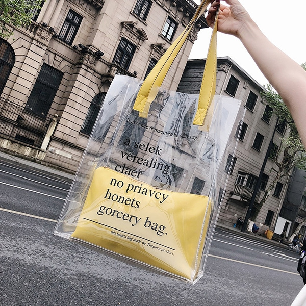 Fashion Women Transparent PVC Shoulder Bags Jelly Candy Color