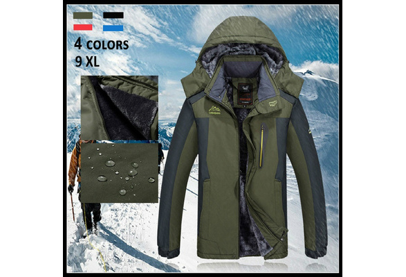 Jacket Hooded Coat Waterproof Warm Windbreaker for Men Fishing Hiking XL  Gray 