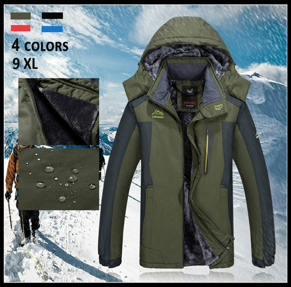 Winter Men Outdoor Waterproof Jacket Plus Size Windbreaker Rain