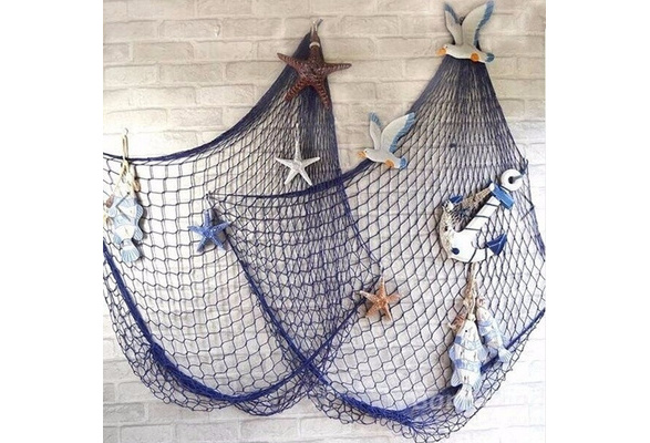 MDLUU 10 Pcs Mediterranean Nautical Fish Net Accessories Hanging Decorations for Christmas Tree Beach Wedding Sea Themed Party Ornaments Home Wall
