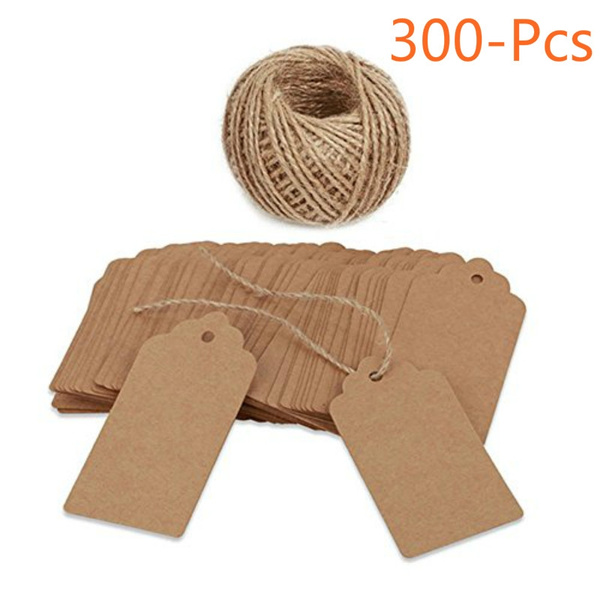 100PCS Green Tropical Palm Leaves Tags with 100 Feet Natural Jute Twine WRAPAHOLIC Gift Tags with String 