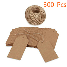 Kraft Paper Gift Tags with String Blank Gift Tag Vintage Wedding Favor Hang Tags with 100 Feet Natural Jute Twine Tags for Crafts &amp; Price Tags Labels