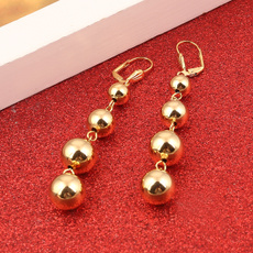 Fashion, gold plated earrings, gold, balljewelry