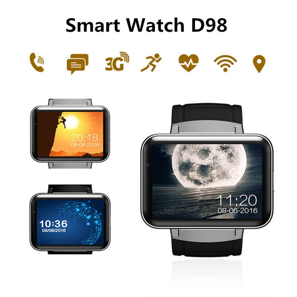 GuzelWorld DM98 Smart Watch Phone with Android 4.4 OS MTK6572 Dual Core 3G  WIFI GPS 2.2 inch Screen With Wifi for Android (Black) : Amazon.in:  Electronics