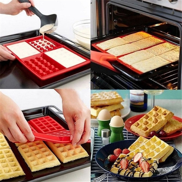 Square baking Tools Silicone Waffle Mold Muffin Maker Pan Cookie Cake  new