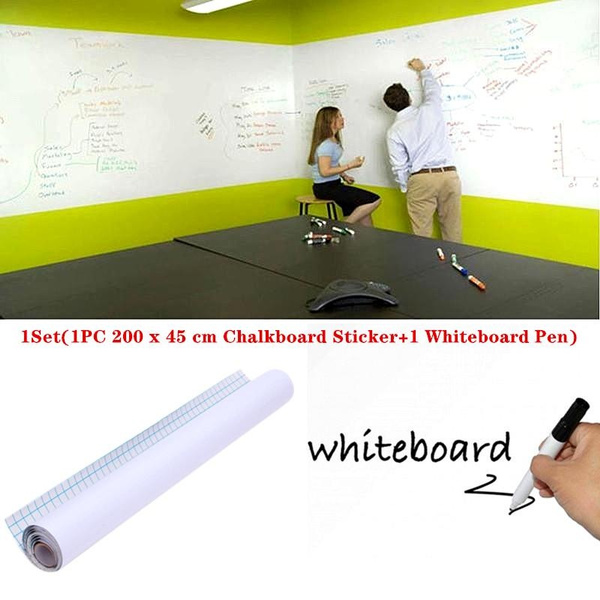 New Fashion 200*45cm Whiteboard Sticker Dry Erase Boards Chalk Board  Blackboard Removable Wall Sticker Decal Chalkboard(Whiteboard Pen)