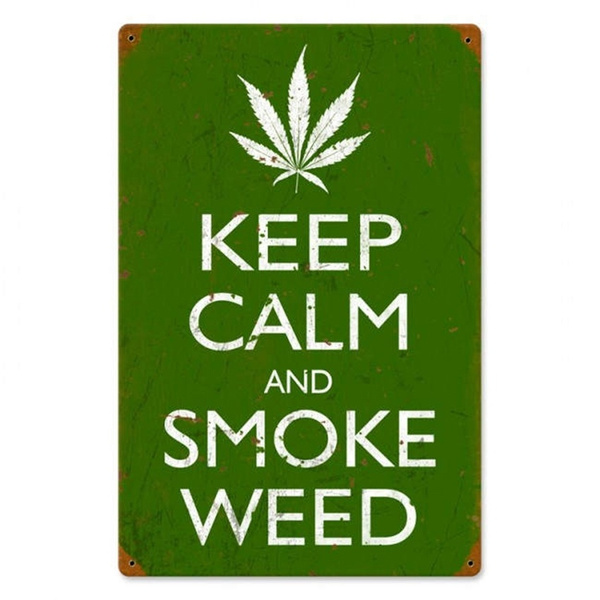 Keep Calm And Smoke Weed Logo 3X5 Garage Banner Flag Man Cave FREE SHIPPING 