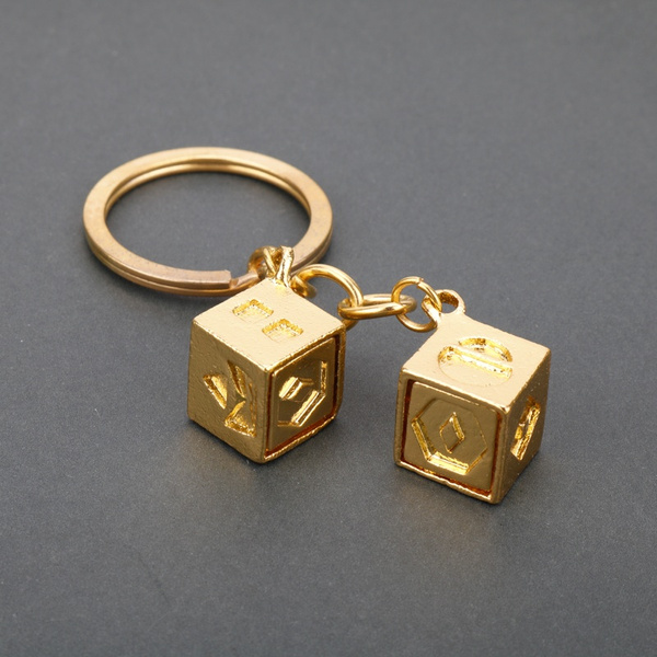 Gold Dice Key Ring