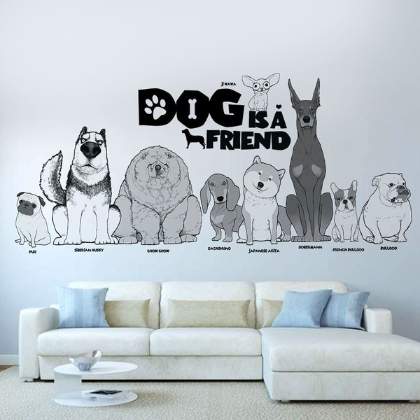 Dog Removable Wall Mural Decals Stickers - Adhesive Wall Decal Sticker for Bedroom Living Kids Rooms Decor DIY | Wish Dog Removable Wall Mural Decals Stickers - Adhesive Wall Decal Sticker for Bedroom Living Kids Rooms Decor DIY | Wish