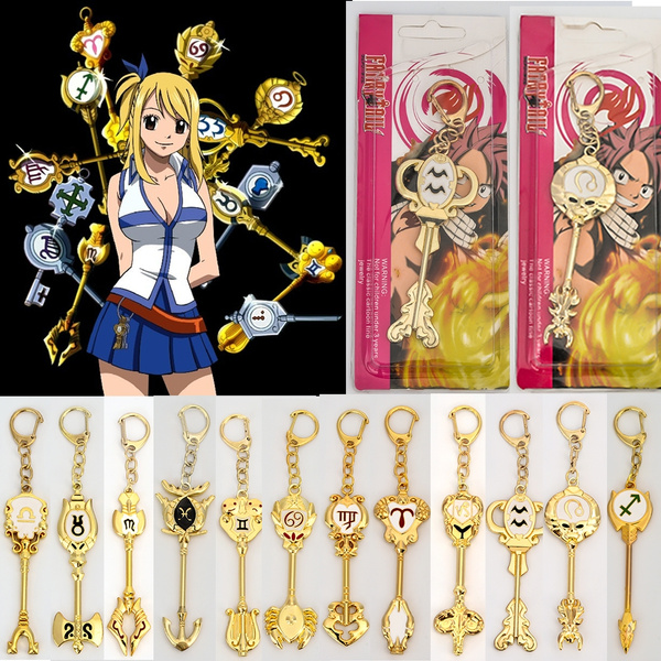 12styles Fairy Tail Lucy The Twelve Constellations Cosplay Metal Keychain Heartfilia The Sign Of The Zodiac Alloy Key Pendant Wish