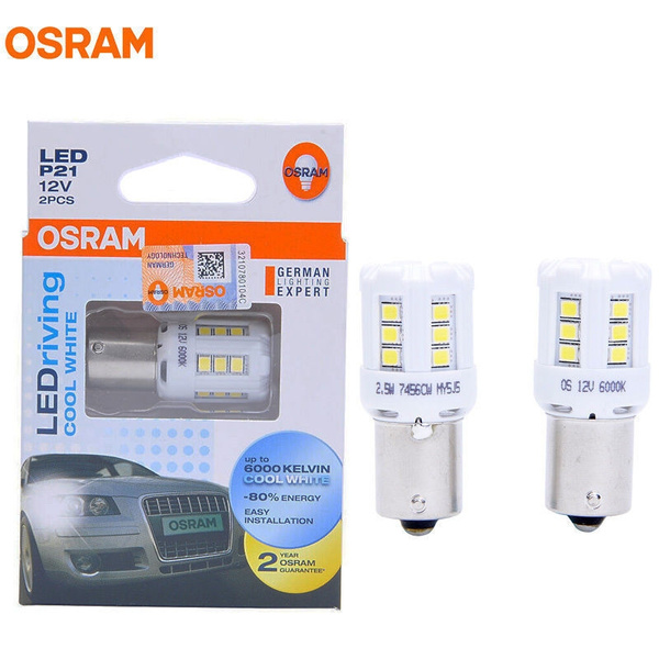 OSRAM LED P21 7456CW P21W 12V 2.5W Cool White LEDriving Standard Car Fog  Lamp 2X