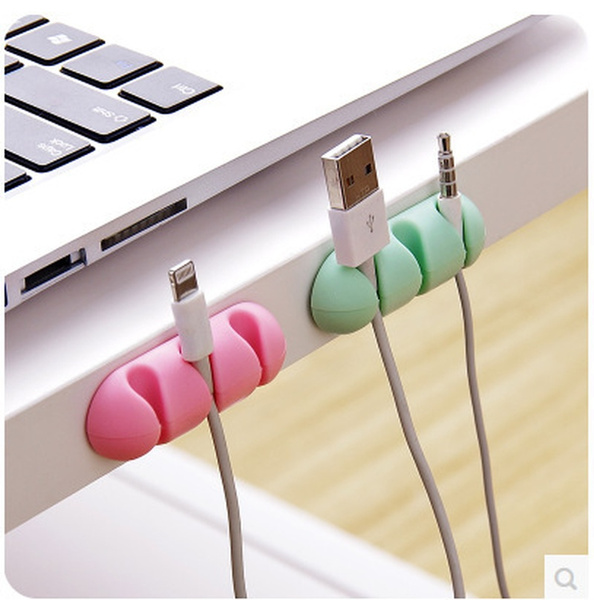 10/20/50PCS Cable Organizer Clips Wire Winder Holder Earphone Mouse Cord  Clip Protector USB Cable Management Clips Wire Manager
