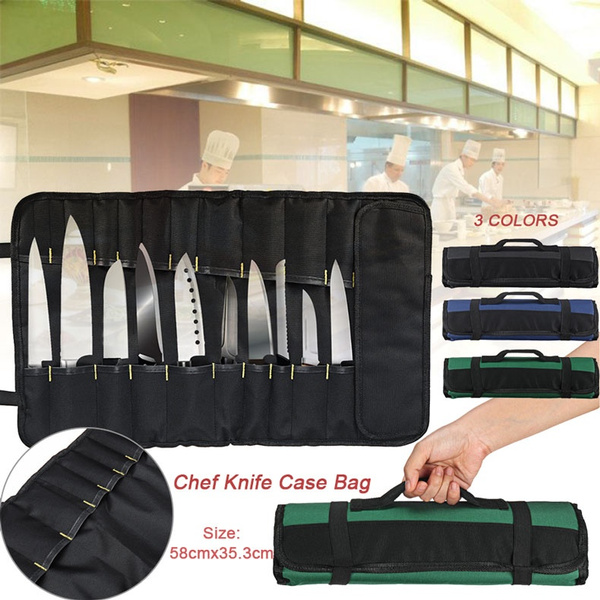 20 Slots Pocket Chef Knife Bag Roll Bag Carry Case Bag Kitchen Portable