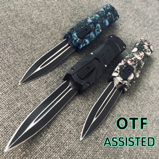 8.8" Tactical OTF Assisted Opening Knife Survival Rescue EDC Tools Point Out The Front Blade Auto Spring Knives For Outdoor Camping Hunting Pocket Knifes