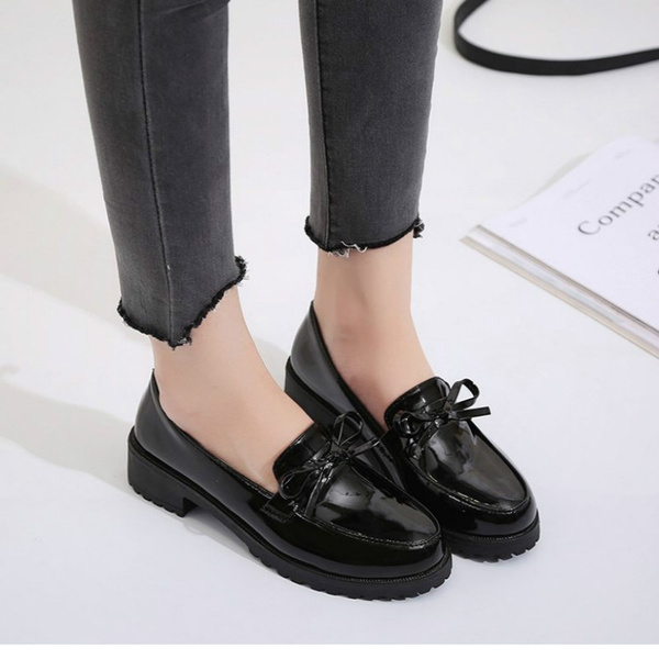 Patent Leather Women Oxfords British 2018 New Autumn Platform Flats ...