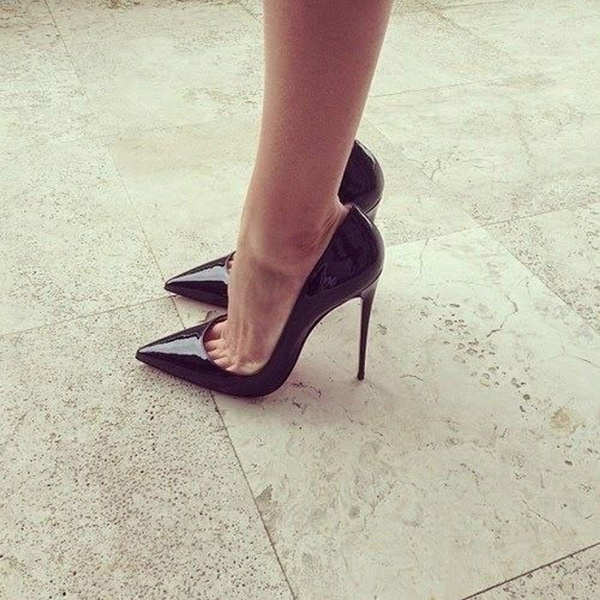 Women Black High Heels Bows Pointed Toe Stiletto Heel Ankle Strap Pumps -  Milanoo.com