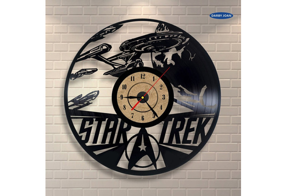 Star Trek vinyl clock, vinyl wall clock, vinyl record clock cult