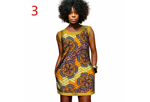 New Summer African Wax Dresses for Women Mini Dress Vest Dashiki African  Printed Sleeveless Dress Bazin Dress WY452 | Wish
