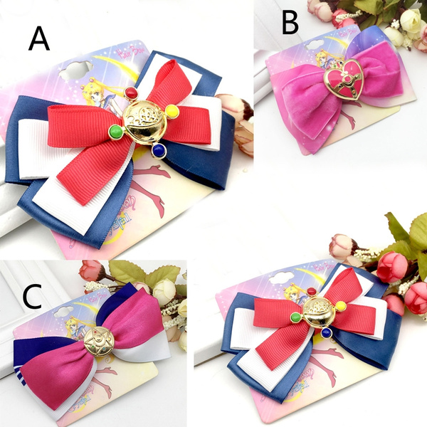 hot anime sailor moon bowknot hairpin hair accessories headdress cosplay   wish