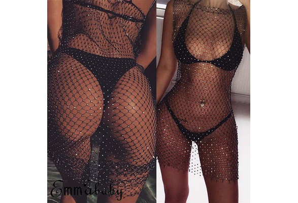 Women Hot Bikini Cover Up Dress Mesh 