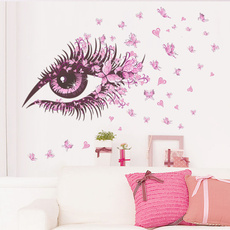 pink, PVC wall stickers, butterflywallsticker, tvbackgroundwallsticker
