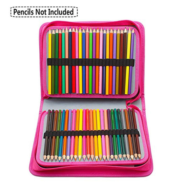150 Slots Pencil Case Canvas Zipper Pencil Holder Large Capacity
