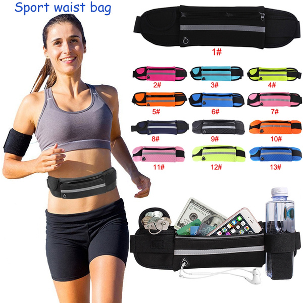 Dual Pocket Running Belt Bag Pack Waist Pouch For Phone Key Workout Cycling Yoga 