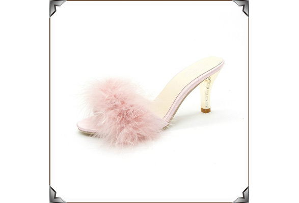 fluffy mule heels