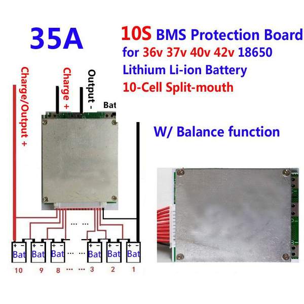 10S 36V 35A Batterie BMS PCB Li-Ionen Akku Lipolymer Board mit Balance for Ebike