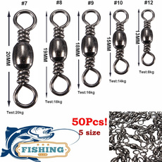 New Release 50pcs 5 Sizes Brass Rolling Swivel Fast-lock Snap Ball Bearing Rolling Swivel Nice Snap Fishing Connector Snap Swivel
