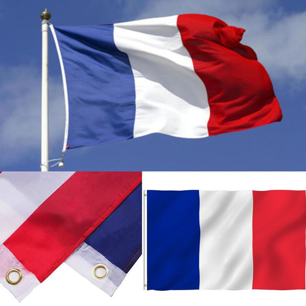 FRANCE FLAG NEW 3X5ft FRENCH SOCCER 90x150cm satin type material 