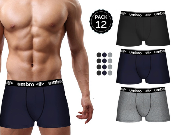 reactie Oceanië vaccinatie 12 pieces Set boxer UMBRO Mens Underwear Boxers- 100% cotton - black (4) /  gray (4) / navy (4) | Wish