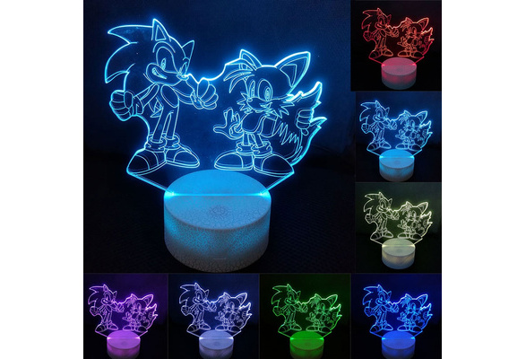 Sonic Action Figure 3D Table Lamp LED Changing Anime The Hedgehog Sonic  Miles Model Toy Lighting Novelty Night Light2545 From Qjcpbs, $23.52