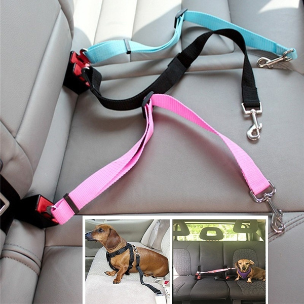 4 Color Dog Pet Car Safety Seat Belt Harness Restraint Lead Leash Travel Clip