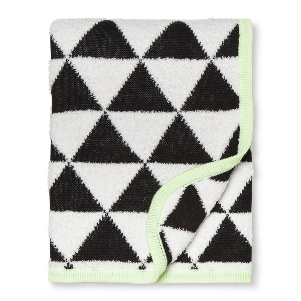 Cloud Island Sweater Knit Baby Blanket Triangles Black White