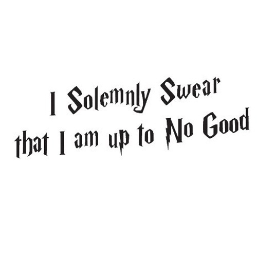 Wall Sticker Decal Quote I Solemnly Swear I'm Up to No Good Harry Potter  G080Item (Size: 91.44cm by 27.94cm, Color: Black)