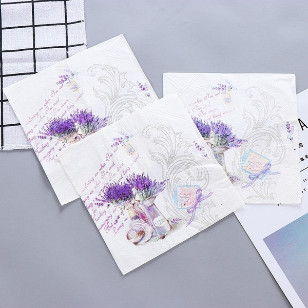 sarkom fantom hvile 10stk DIY Craft Vintage Lavendel Papir Servietter Fargerike Print  Bordmatter til Decoupage Fest Bursdag Bryllup Baby Dusjdekorasjoner  Restaurant Café Kleenex | Wish