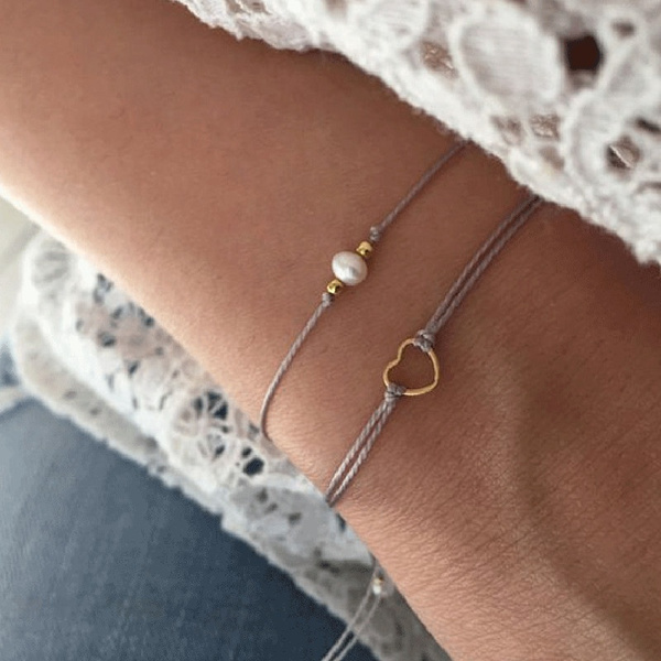 Statement Jewelry Rope Bracelet with Heart