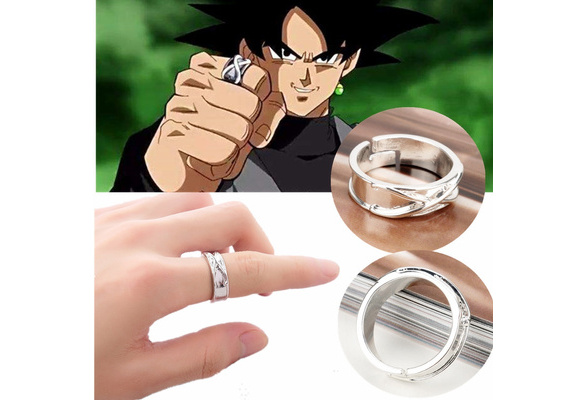 Goku Black Time Ring Silver, Black Goku Ring Adjustable