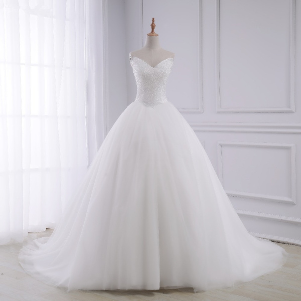 Luxury white Crystals ball gown Wedding Dress Bridal Dress Robe De Mariee Mariage Wedding Gown